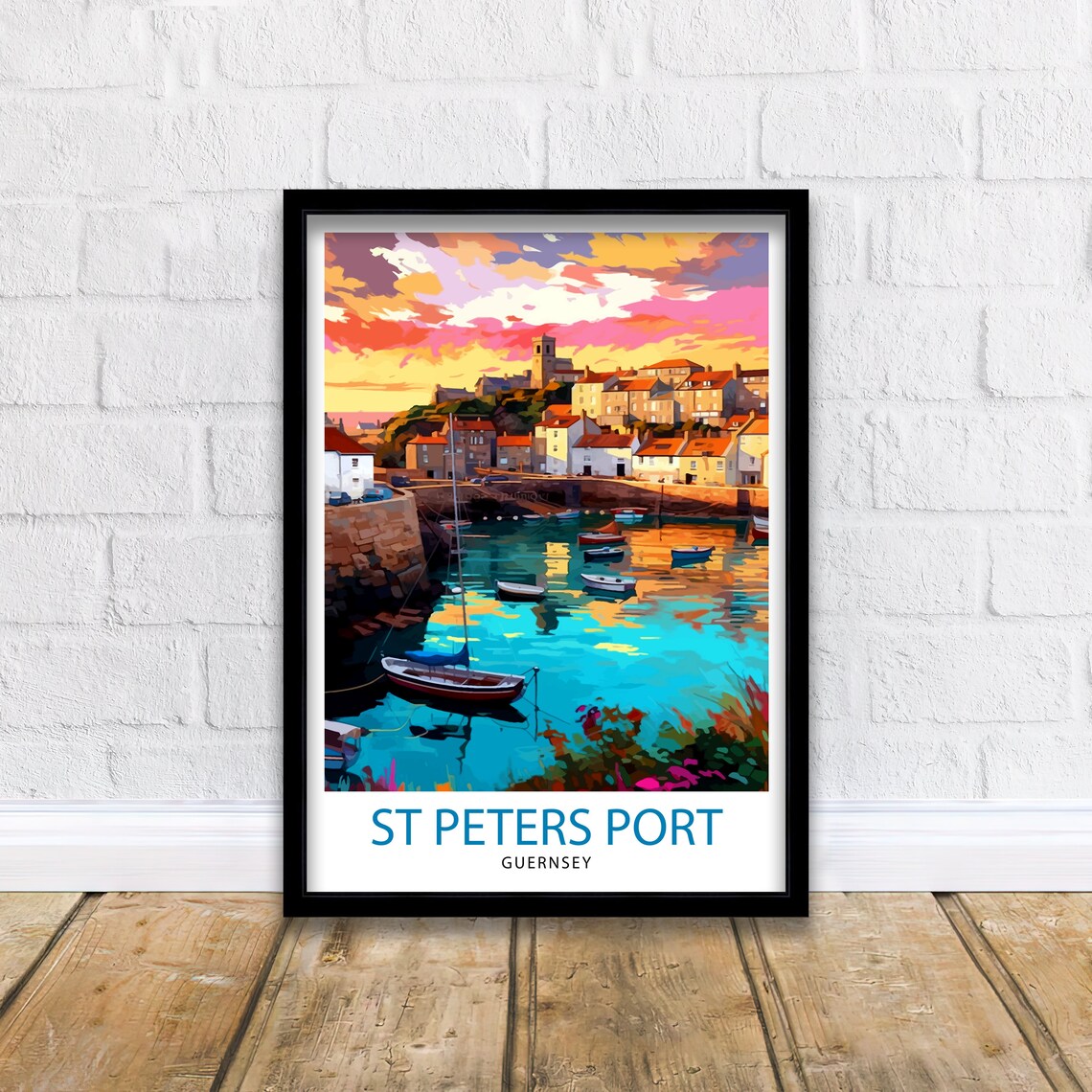 St Peter Port Guernsey Travel Poster, Channel Islands