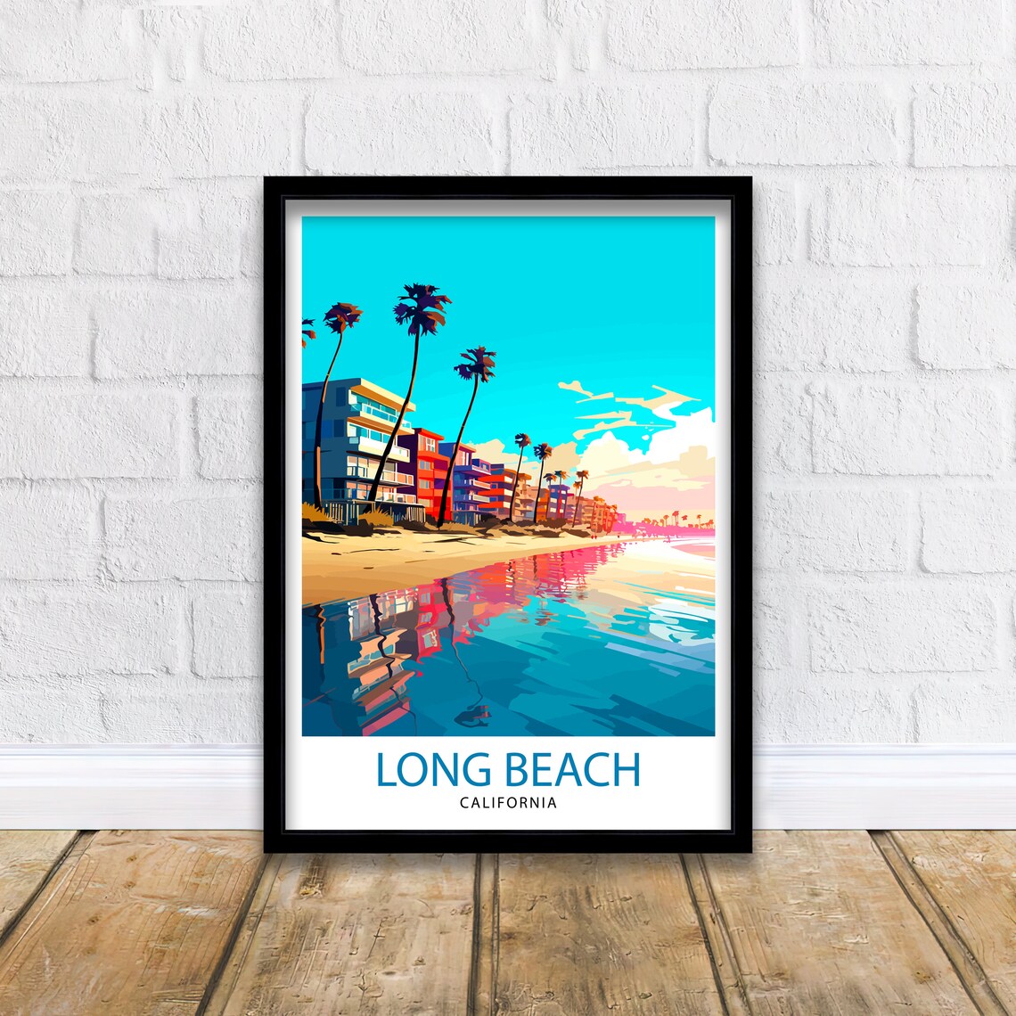 Long Beach CA Travel Poster, California Wall Decor