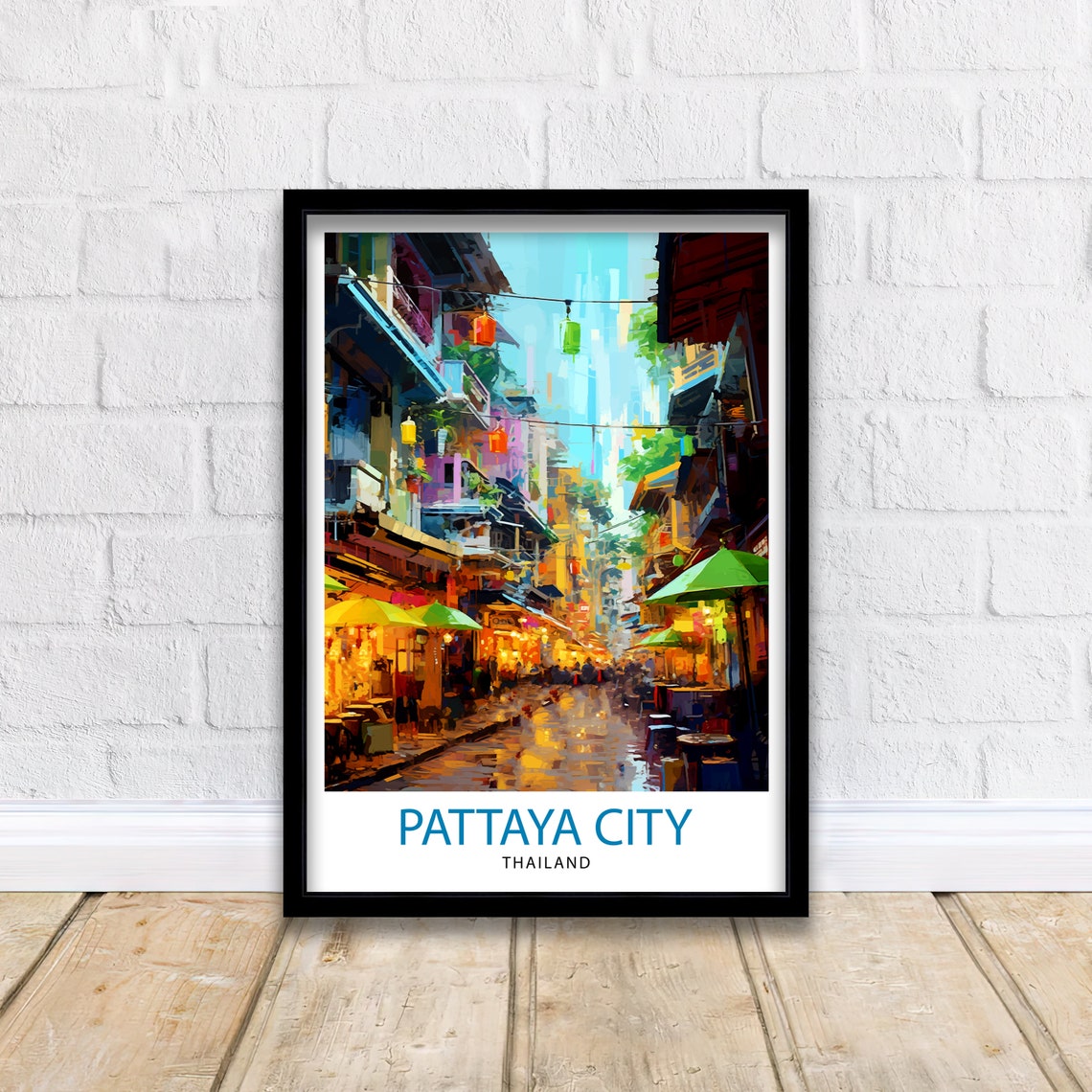 Pattaya City Thailand Travel Print Pattaya Wall Decor Pattaya Poster Thailand Travel Prints Pattaya Art Print Pattaya Illustration - Image 2