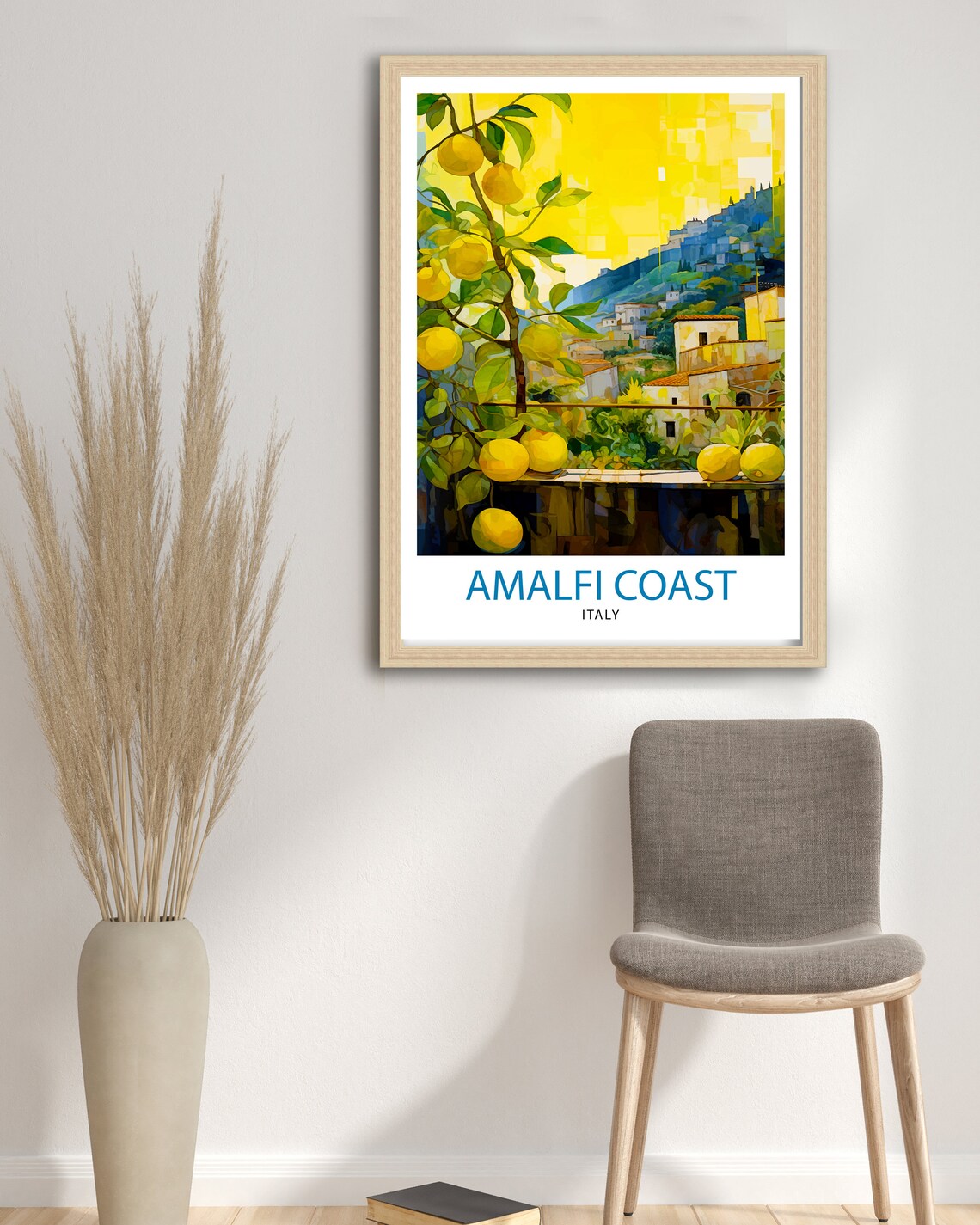 Amalfi Coast Italy Lemon Tree Village Sunshine Travel Poster - Image 3