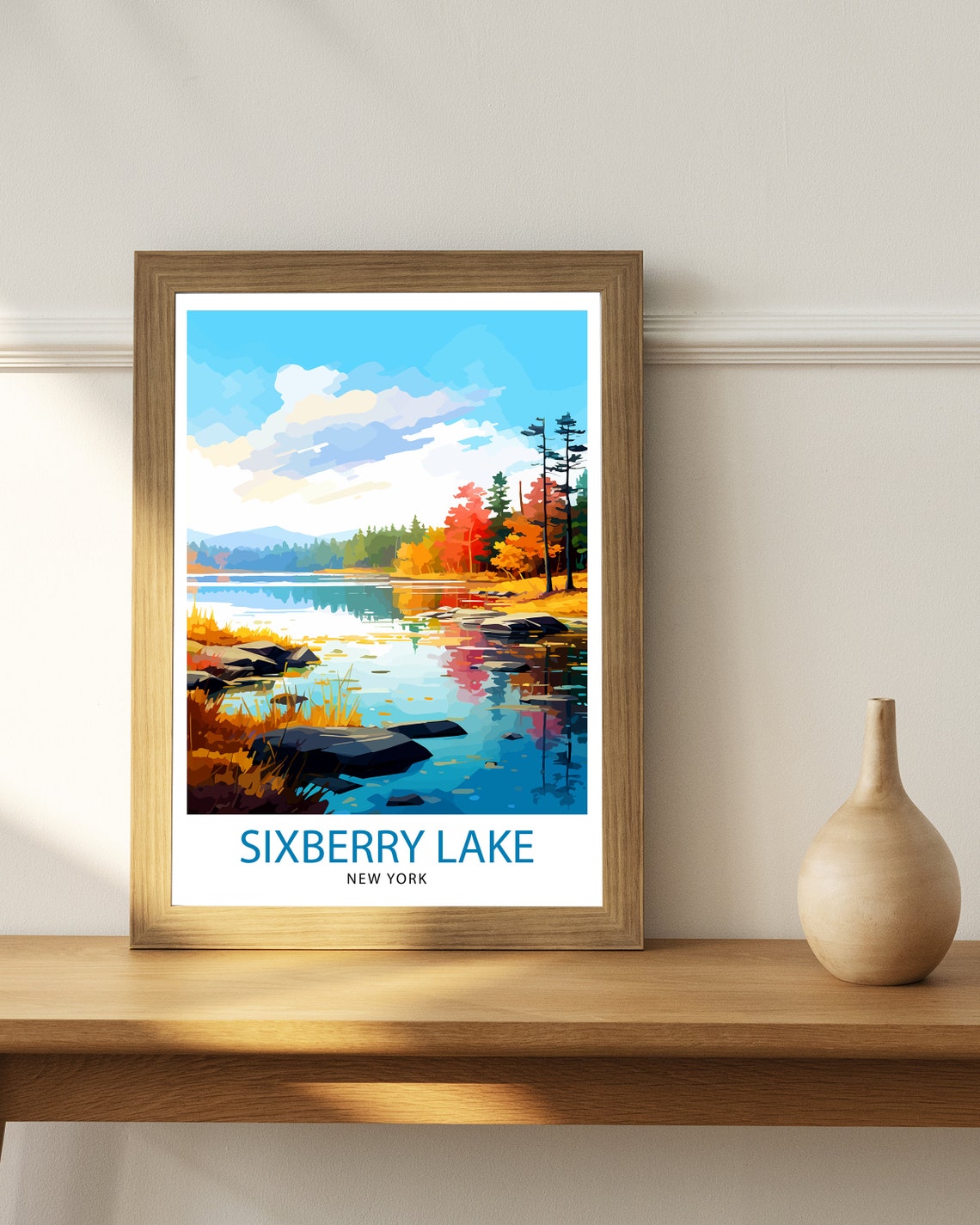 Sixberry Lake France Travel Print France Wall Decor Sixberry Lake Poster French Lake Travel Prints France Art Print Sixberry - Image 3