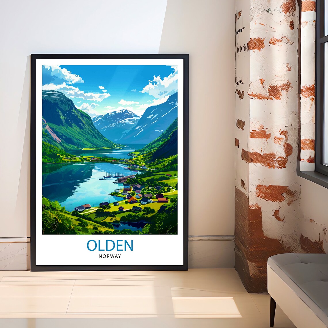 Olden Norway Travel Poster, Europe Wall Decor - Image 2