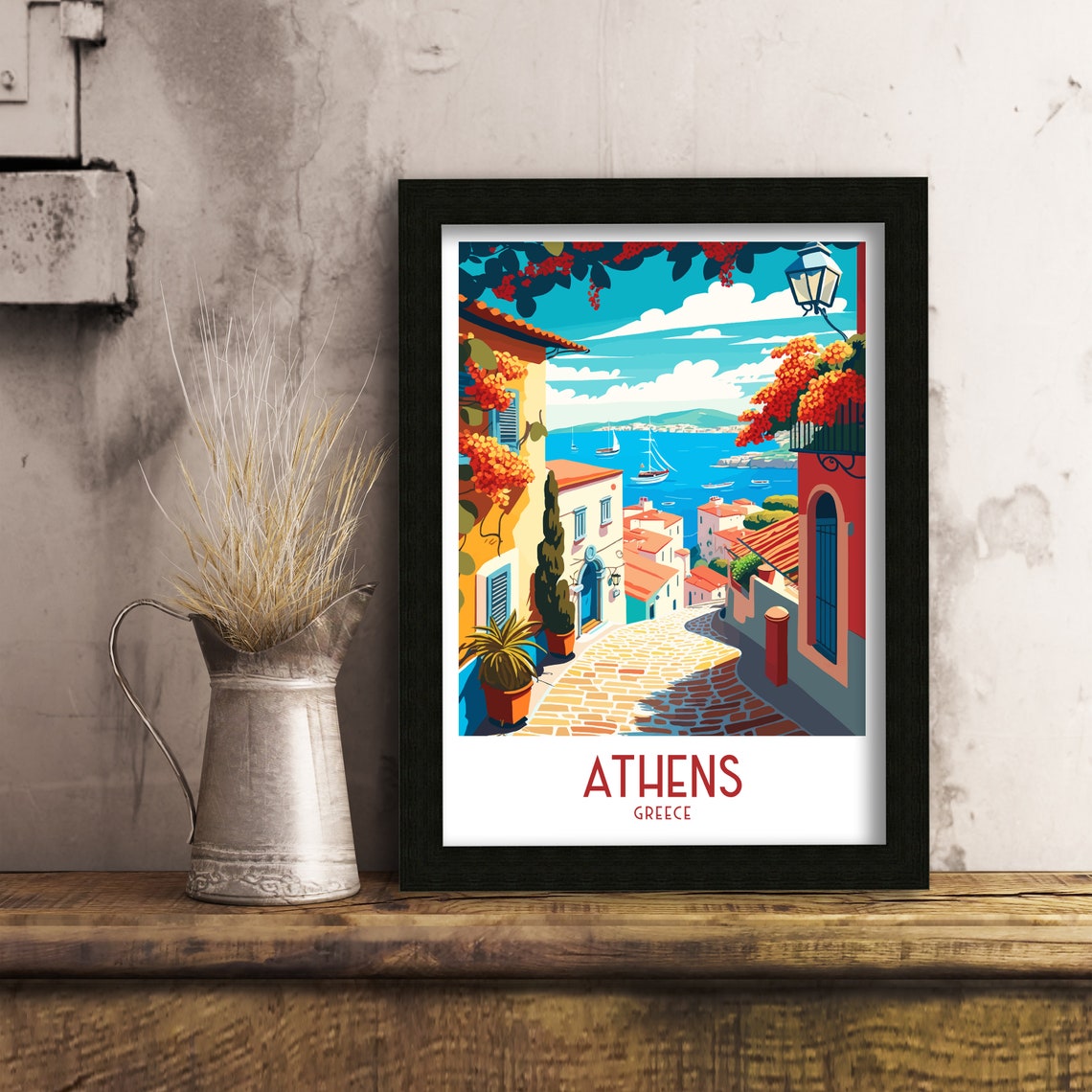 Athens Travel Print Athens Athens Poster Travel Poster Athens Travel Print Greece Athens Wall Art Travel Print Greece Print - Image 2