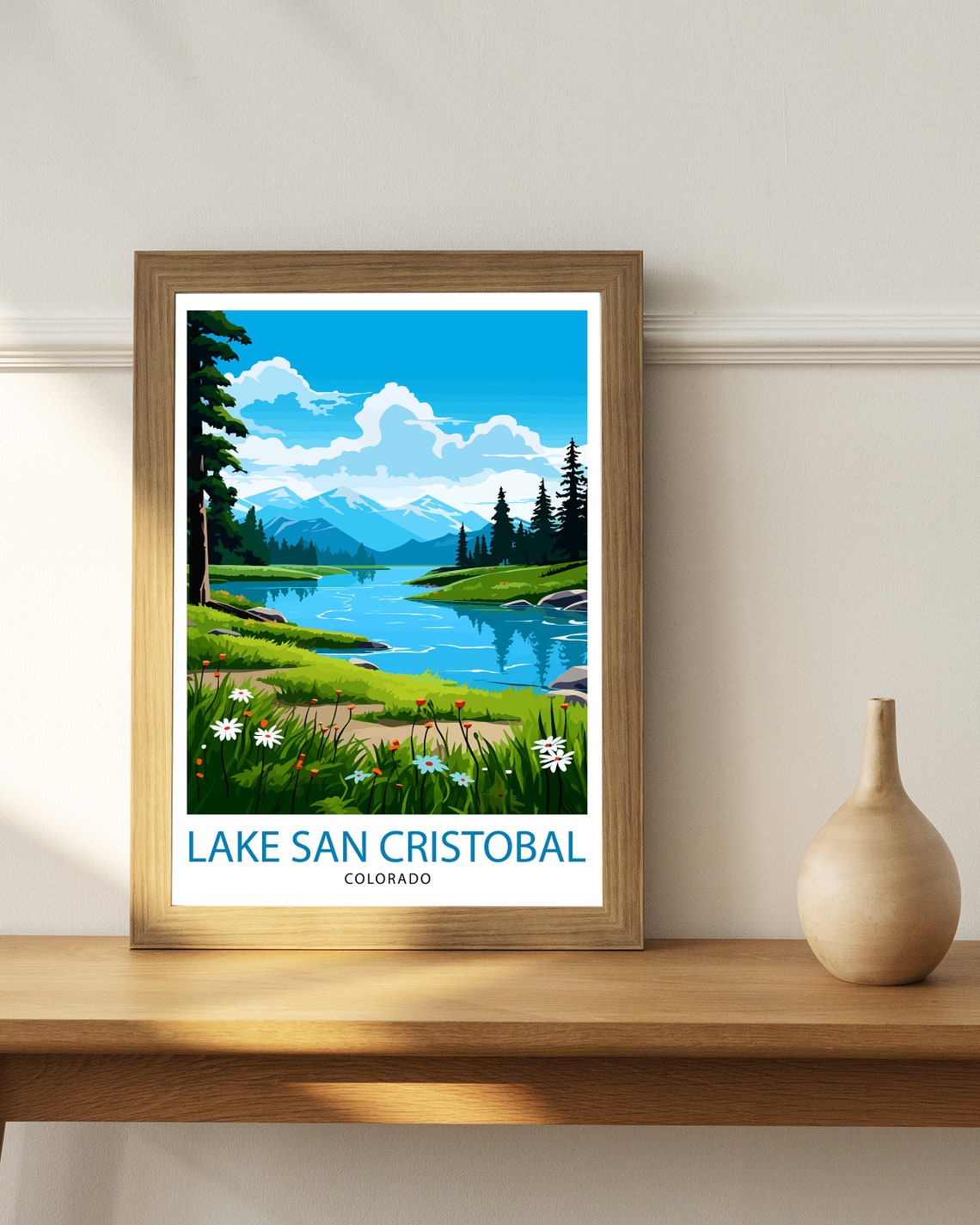 Lake San Cristobal Wildflowers Pine Shores Alpine Colorado Poster - Image 3