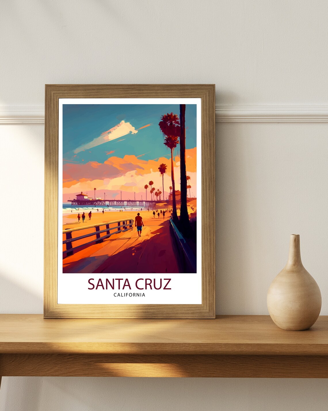 Santa Cruz California Travel Poster, Home Decor - Image 2