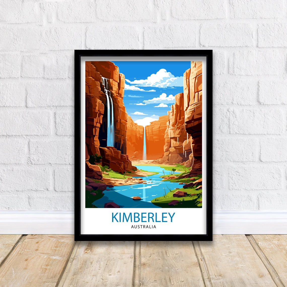 Kimberley Australia Red Rock Gorge Waterfall River Outback Art Poster - Image 2