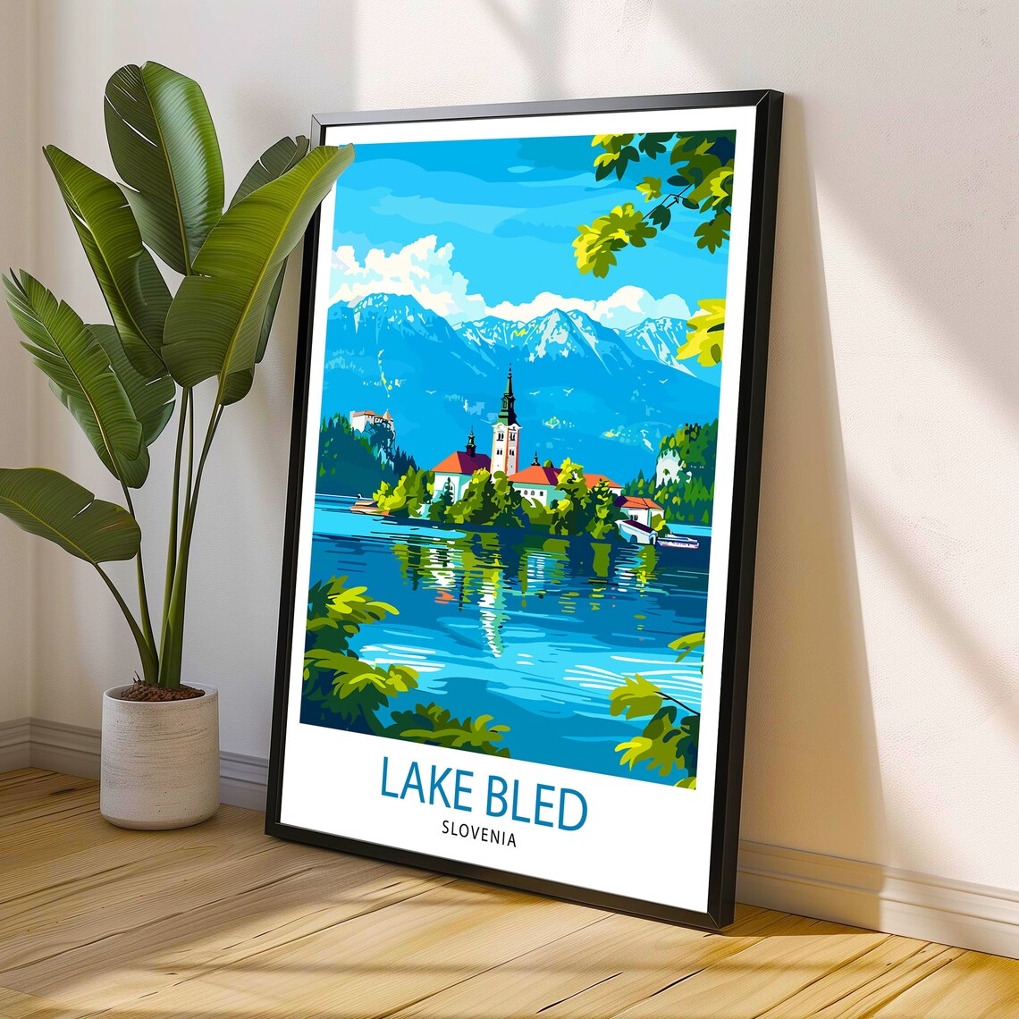 Lake Bled Slovenia Travel Poster, Europe Wall Decor - Image 2