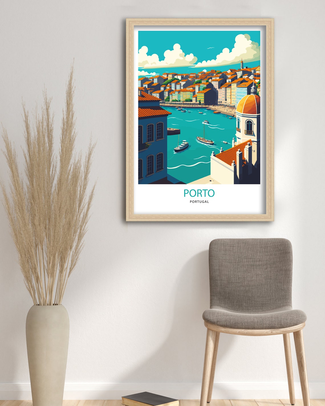 Porto Portugal Douro Riverside Colorful Old Town Travel Poster - Image 3