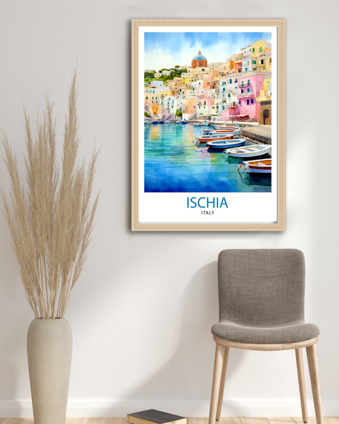 Ischia Italy Travel Print Ischia Wall Decor Ischia Home Living Decor Ischia Italy Illustration Travel Poster Gift For Ischia Italy Home - Image 3