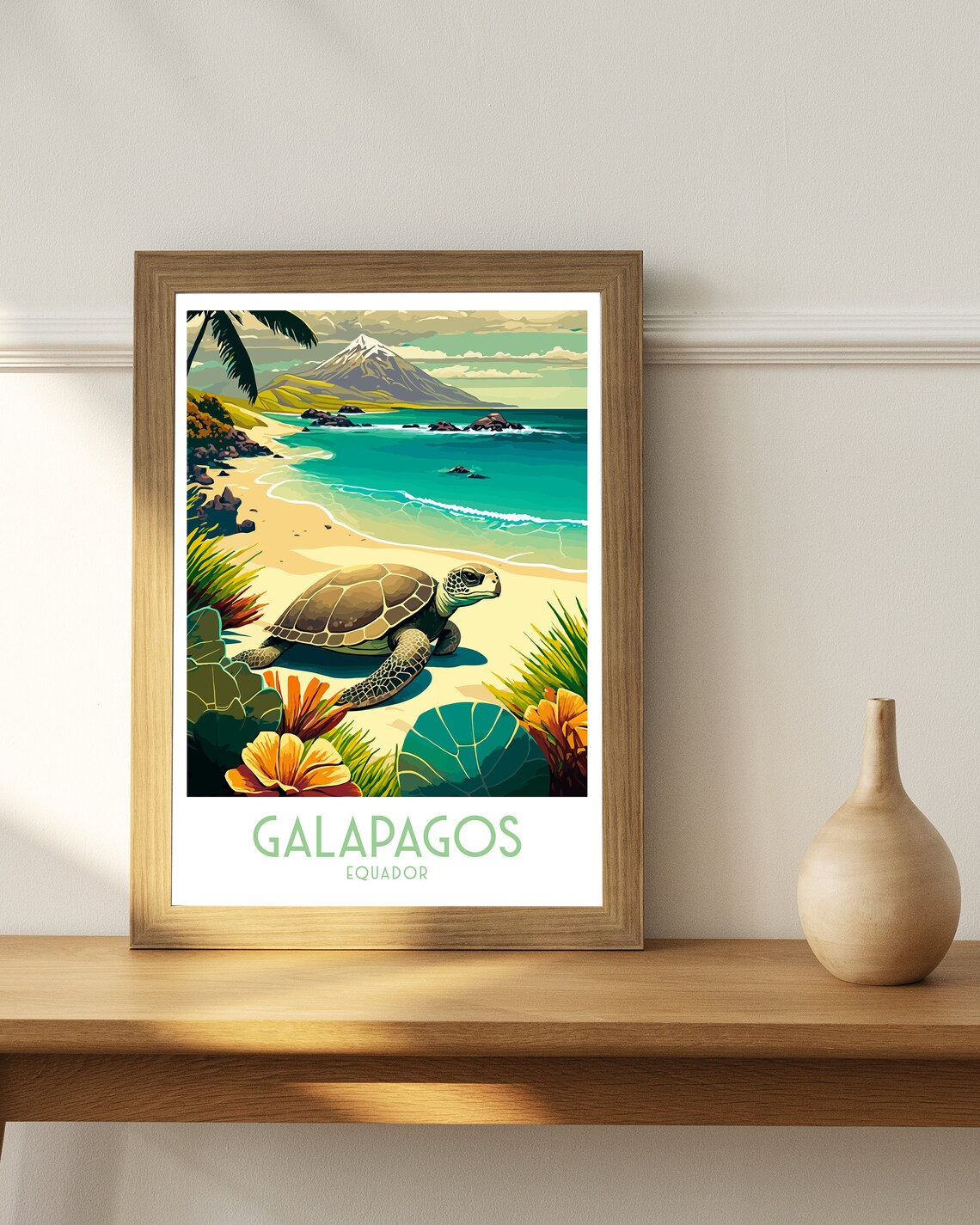 Galapagos Islands Travel Poster, Ecuador Landscape - Image 2