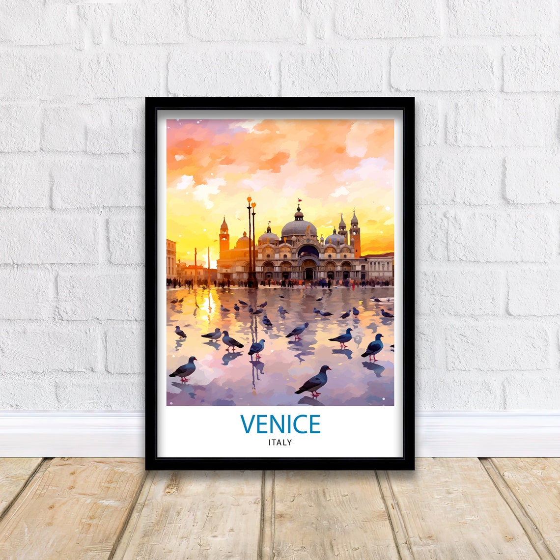 Venice Travel Print Venice Wall Decor Venice Home Living Decor Venice Italy City Print Capital City Venice Canal Poster Venice Illustration - Image 2