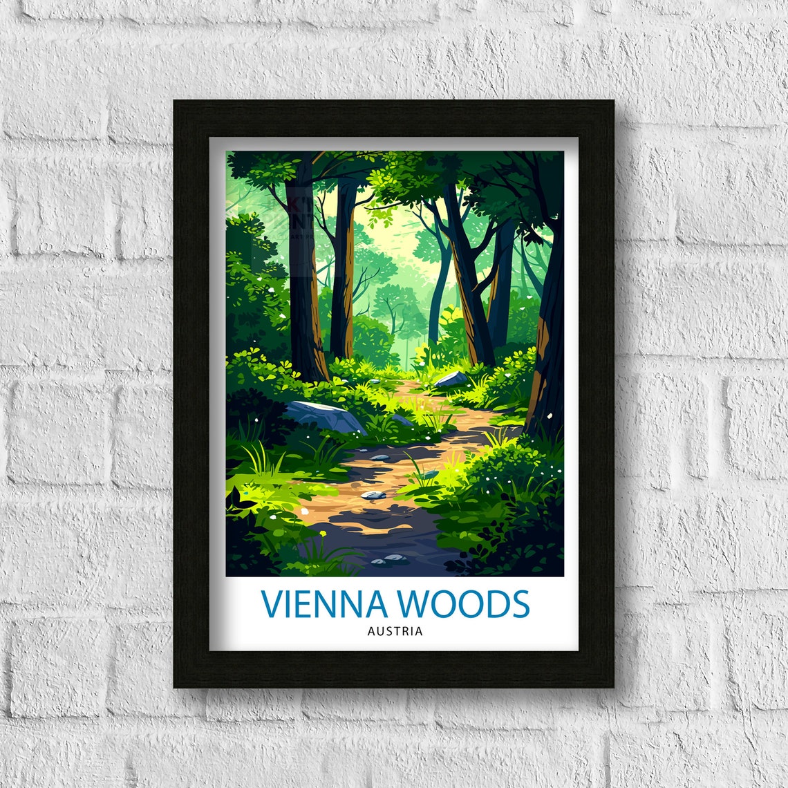 Vienna Woods Austria Forest Path Green Nature Trail Travel Poster - Image 3