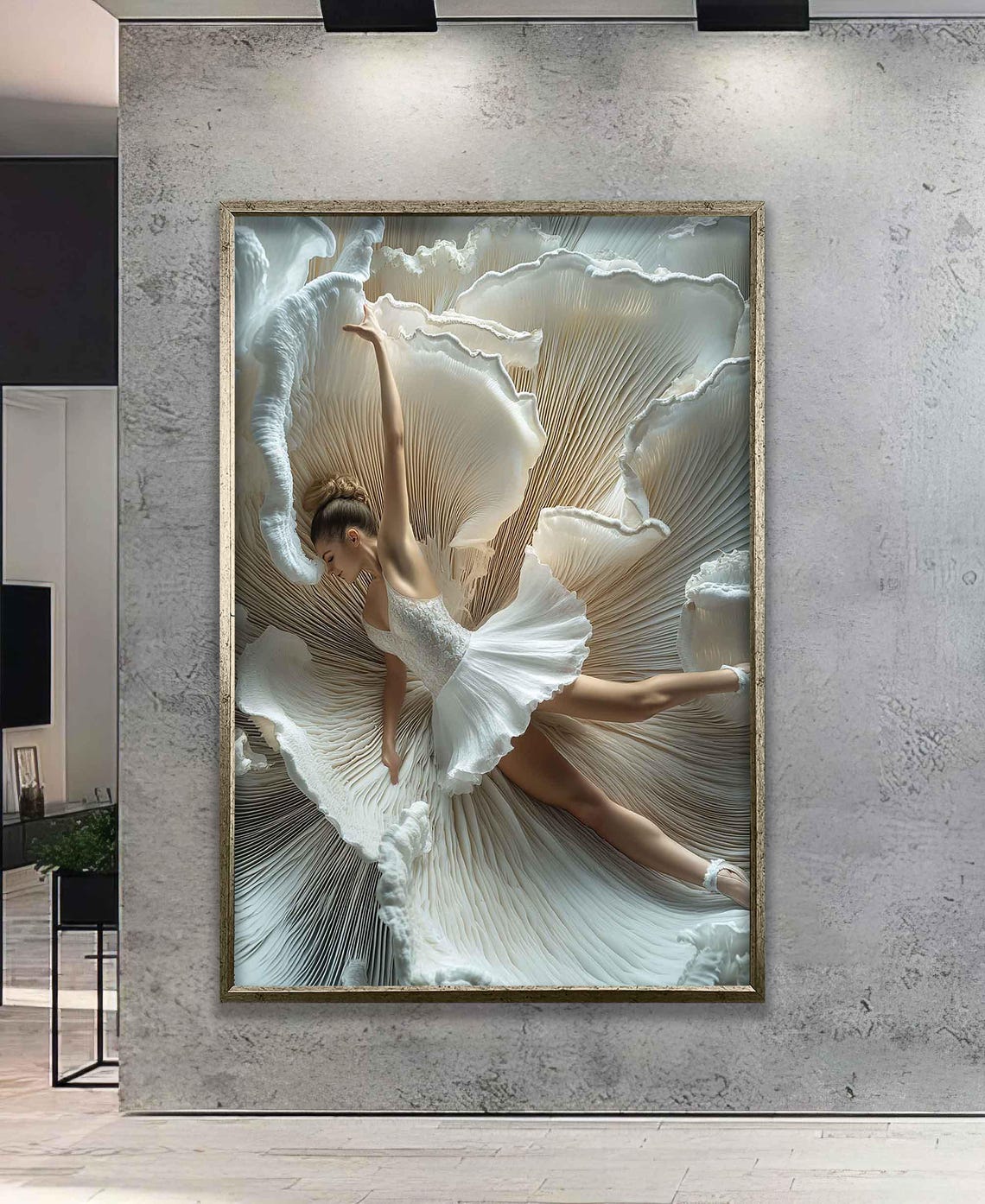 Elegant Ballerina Woman Print Wall Decor Dancer Woman Painting Modern And Noble Dancer Woman In White Dress Modern Art - Image 2