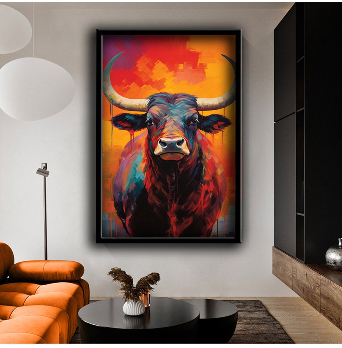 Oil Painting Cow Design Painting Wall Painting Animal Wall Art Ready To Hang Wall Painting Design Painting - Image 3