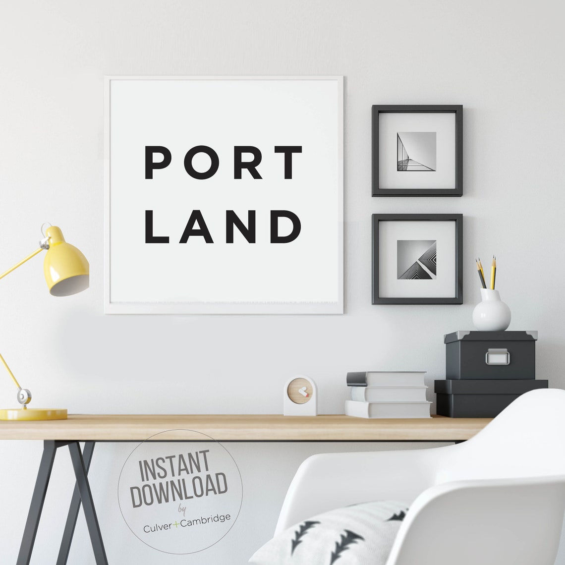 Hometown City Name Block Letter Typography Modern Geography Poster - Image 4