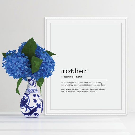 Mother Definition Mother Wall Art Mothers Day Mother Print Mother Poster Mom Print Mothers Day Wall Art Mother Wall Decor