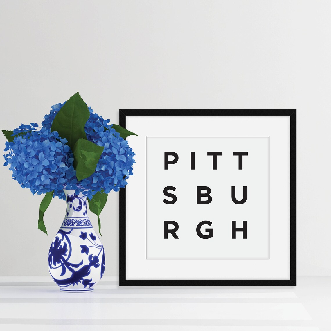 Pittsburgh Spaced Bold Letter Typography Steel City Pride Poster - Image 3