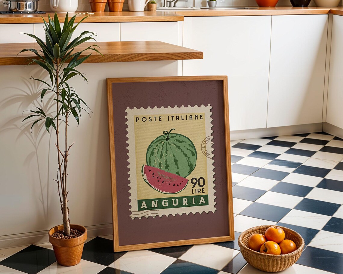 Watermelon Vintage Fruit Market Art Print