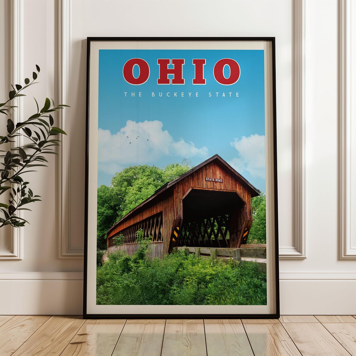 Ohio State Mid-Century Vintage Travel Poster