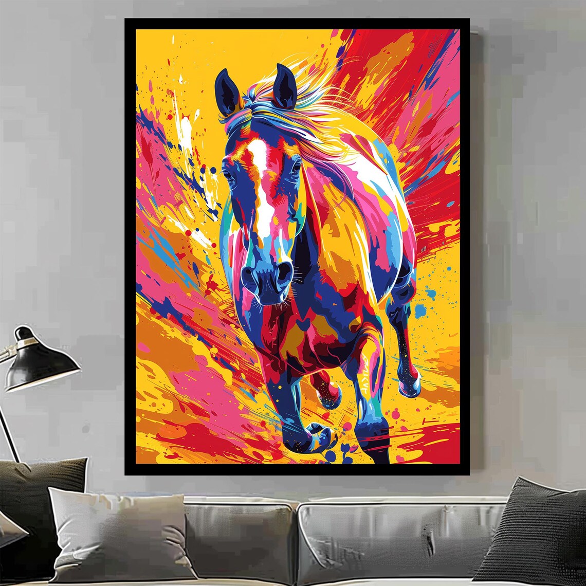 Abstract Horse Art Horses Decor Wall Decor Horse Print Home Decor Horse Sign Brown Art Fantasy Art Dreamy Art Framed Horse - Image 2