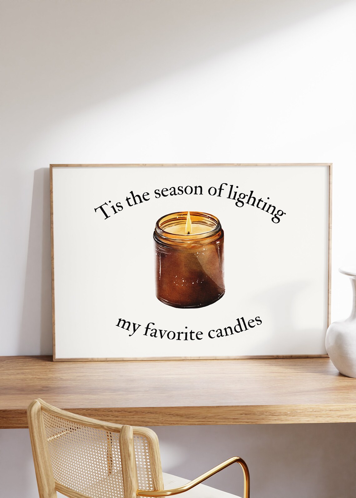 Tis the Season of Lighting My Favorite Candles Cozy Amber Poster - Image 4