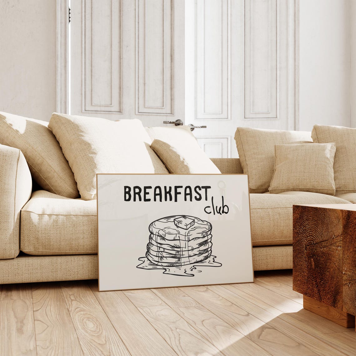 Breakfast Club Buttery Pancake Stack Kitchen Line Art Poster - Image 2