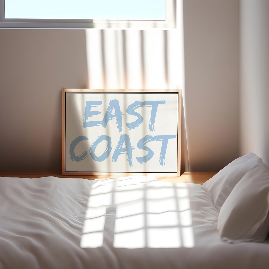 East Coast Blue Brush Lettering Wide Coastal Quote Decor Poster - Image 3