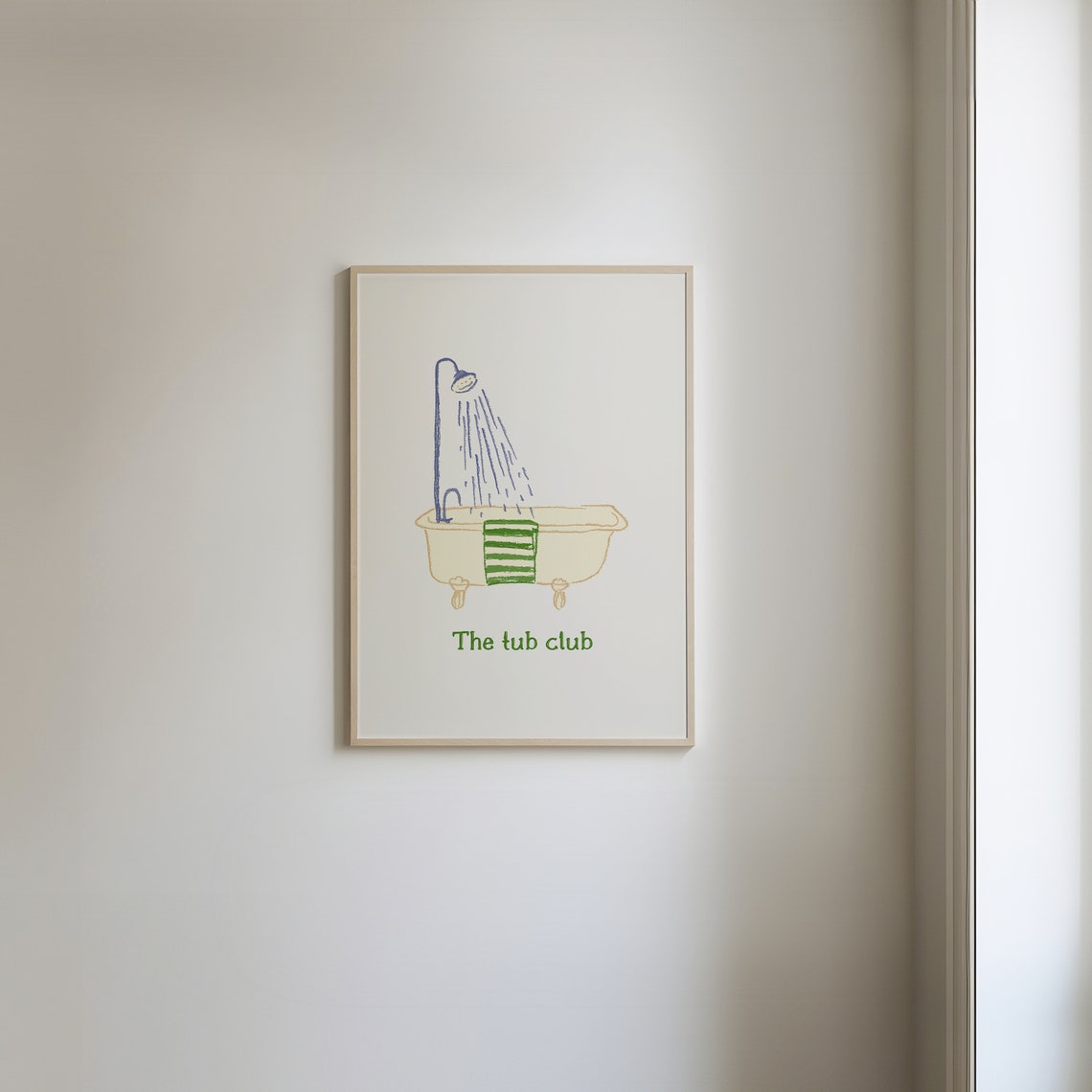 The Tub Club Clawfoot Bathtub Shower Doodle Sketch Bathroom Poster - Image 4