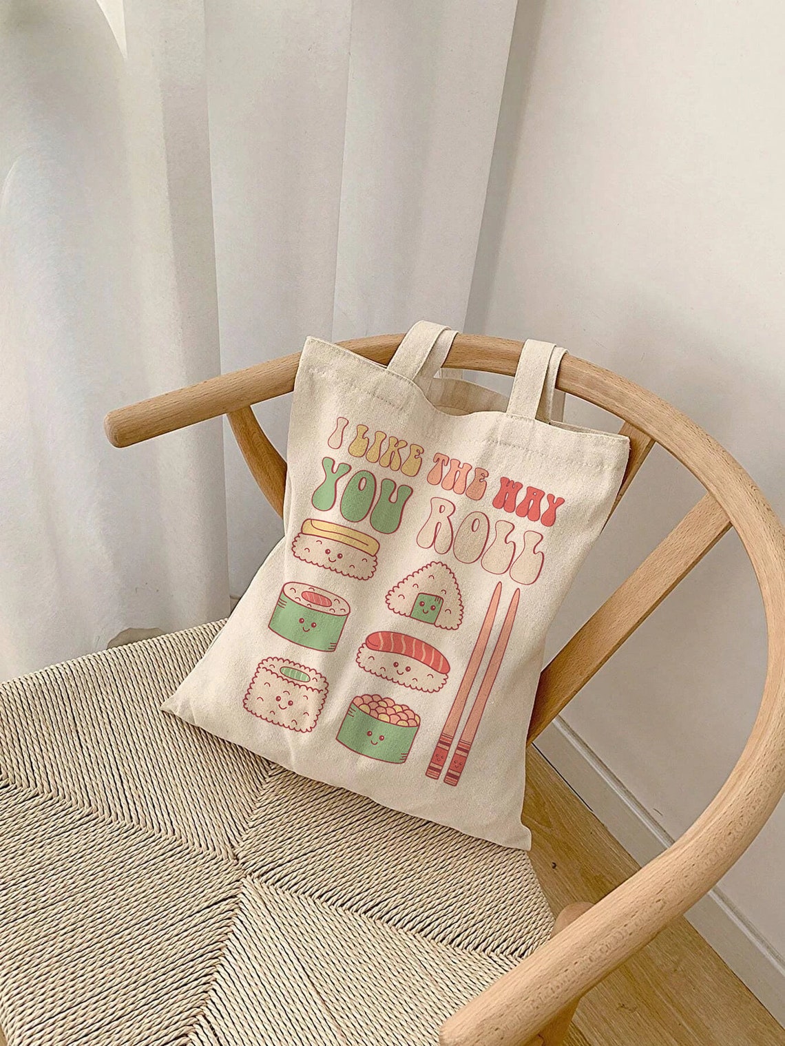 I Like The Way You Roll Cute Smiling Sushi Foodie Kitchen Poster - Image 3