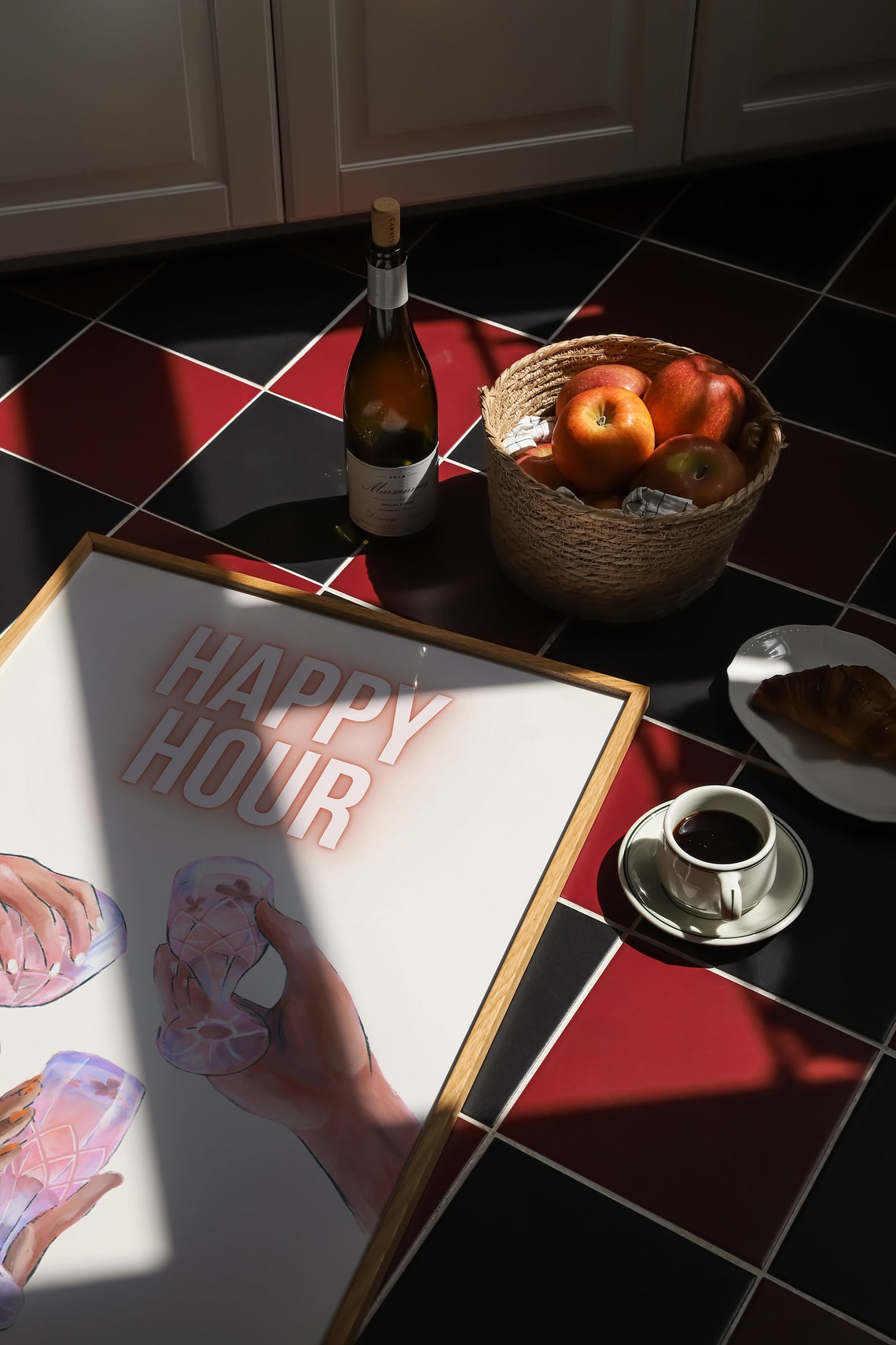 Happy Hour Art Print Bar Cart Wall Art Retro Cocktails Poster Aesthetic Bar Cart Decor Bar Cart Print Trendy Food Drink Art - Image 2