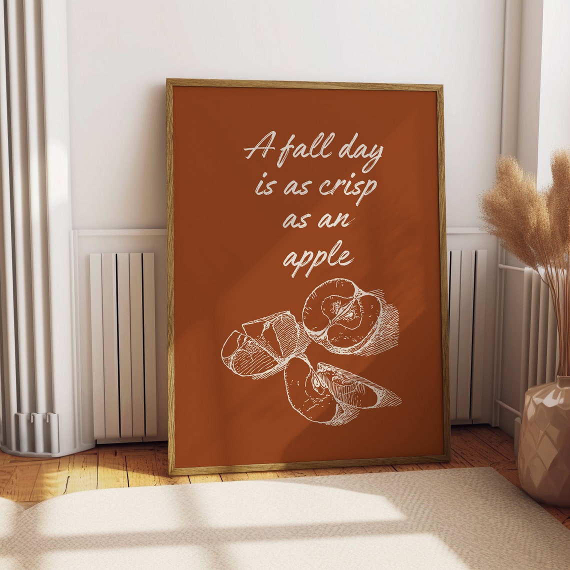 A Fall Day Is As Crisp As an Apple Rustic Autumn Quote Poster - Image 4