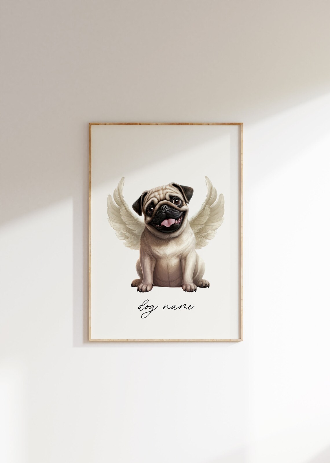 Pug Dog Memorial Rainbow Bridge Portrait Art Print - Image 2