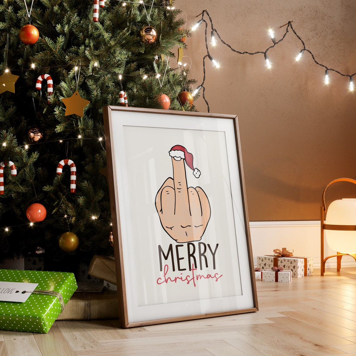 Merry Fcking Christmas Print Funny Christmas Quotes Sarcastic Christmas Print Humorous Christmas Adult Humor Christmas Art - Image 2