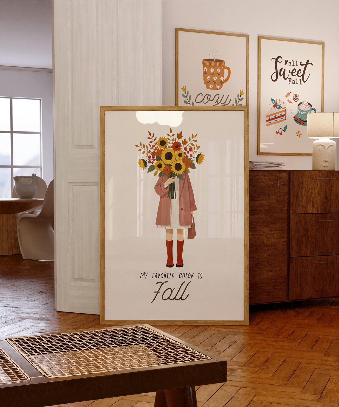 My Favorite Color Is Fall Woman Sunflower Bouquet Art Poster - Image 4