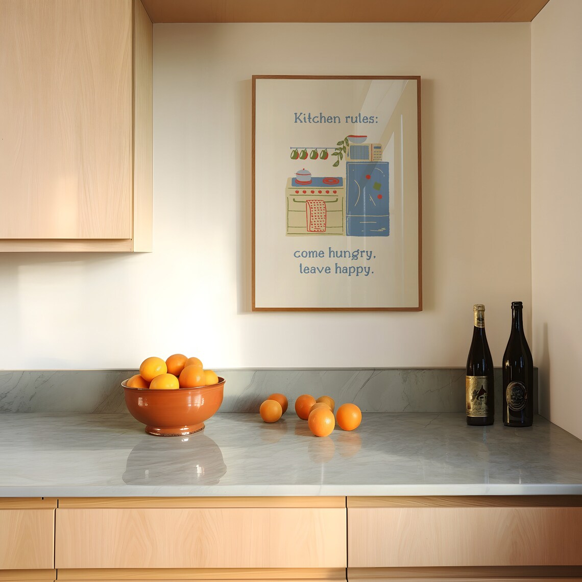 Kitchen Rules Colorful Kitchen Poster Kitchen Quote Prints Dining Room Prints Trendy Kitchen Decor Cute Retro Kitchen - Image 2