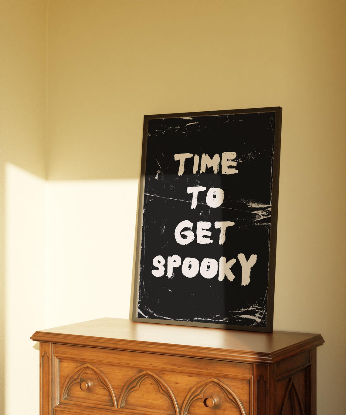 Time To Get Spooky Distressed Vintage Horror Texture Halloween Poster - Image 4