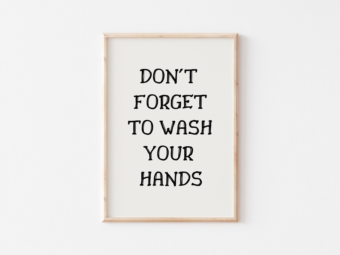 Wash Your Hands Vintage Bathroom Poster, Retro Humor - Image 2