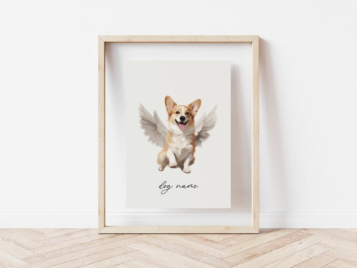 Pembroke Welsh Corgi Dog Memorial Rainbow Bridge Print Pet Loss Memorial Portrait Angel Dog Pet Loss Sympathy Gift Dog Memorial Gift - Image 5