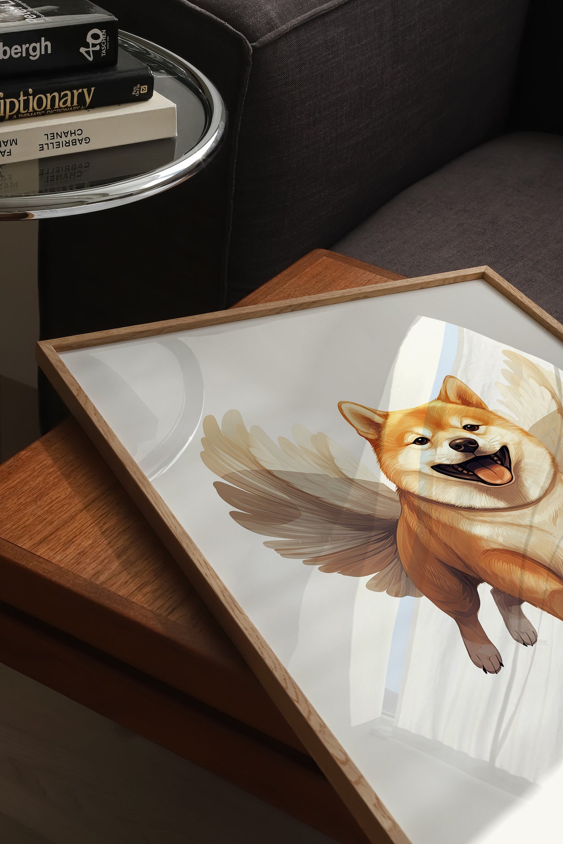 Shiba Inu Dog Memorial Rainbow Bridge Print Pet Loss Memorial Gift Portrait Angel Dog Print Pet Loss Sympathy Gift Custom Dog Painting - Image 4