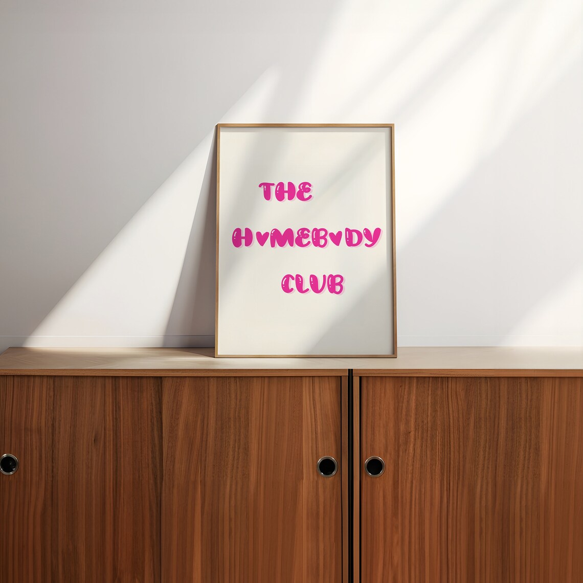 The Homebody Club Pink Bubble Letter Heart Quote Cozy Poster - Image 2