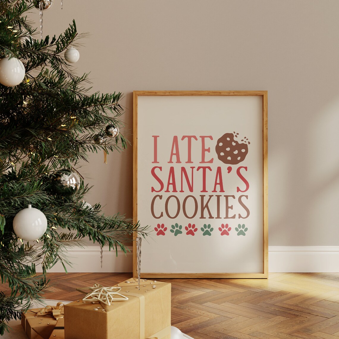 I Ate Santa's Cookies Funny Dog Cookie Thief Christmas Wall Art - Image 4