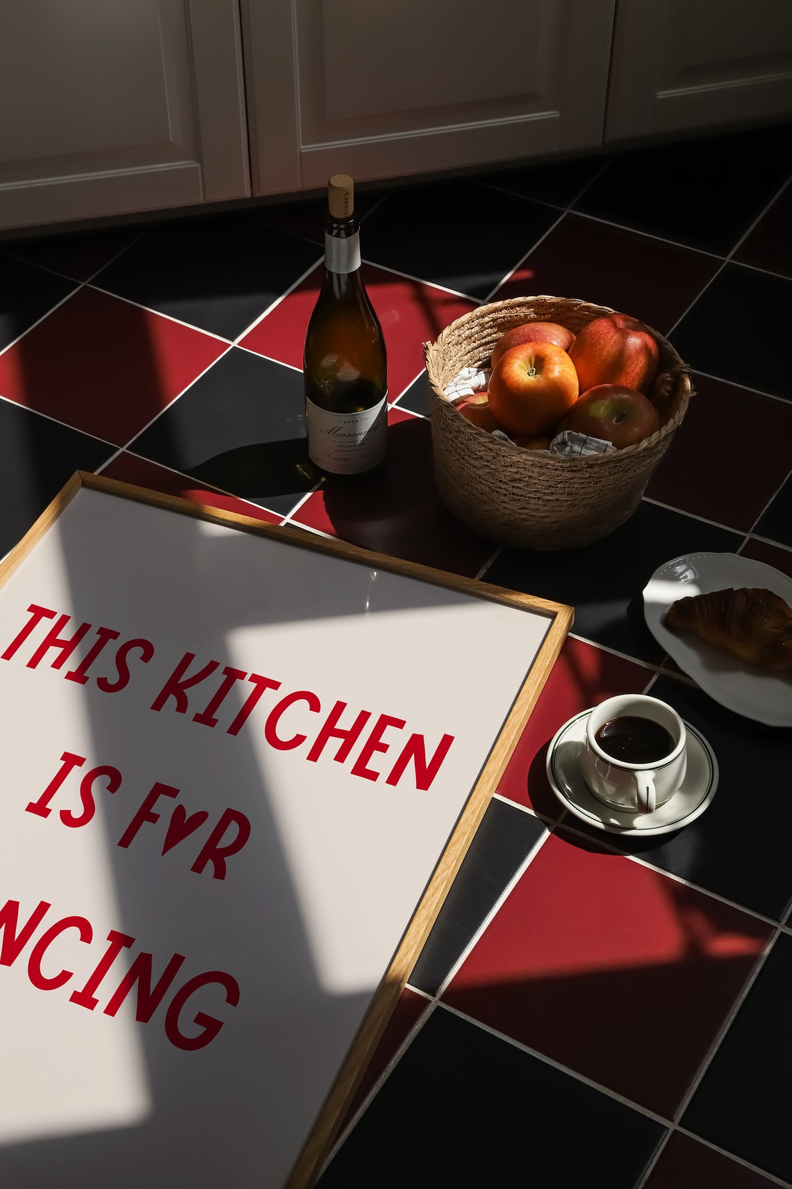 This Kitchen Is For Dancing Red Lettering Fun Quote Wall Art - Image 3