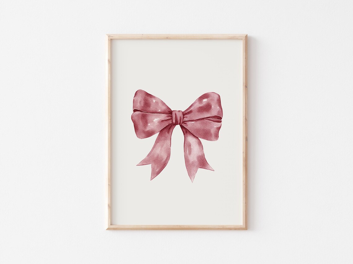 Bow Nursery Print, Coquette Preppy Decor Art Print - Image 4