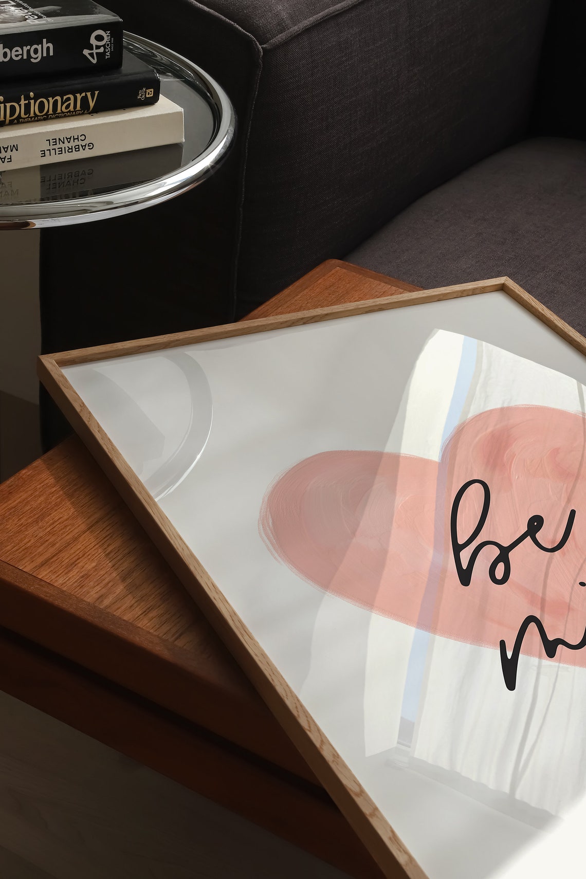 Be Mine Soft Blush Pink Watercolor Heart Valentine's Love Print - Image 3