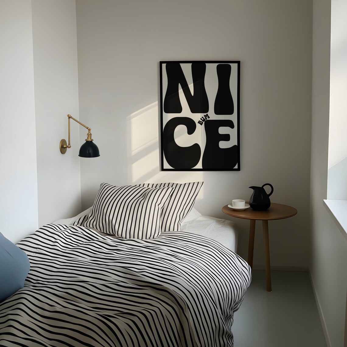 Nice Bum Funny Neutral Bathroom Typography Art Print - Image 3