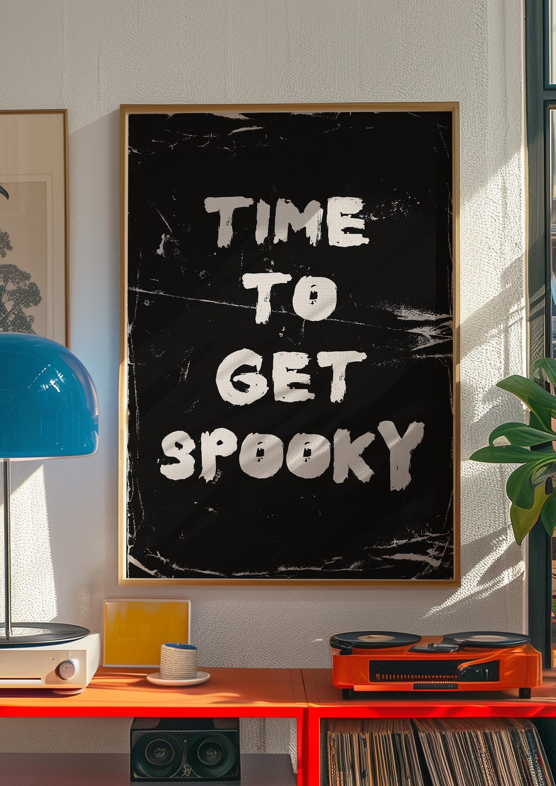 Time To Get Spooky Distressed Vintage Horror Texture Halloween Poster - Image 3