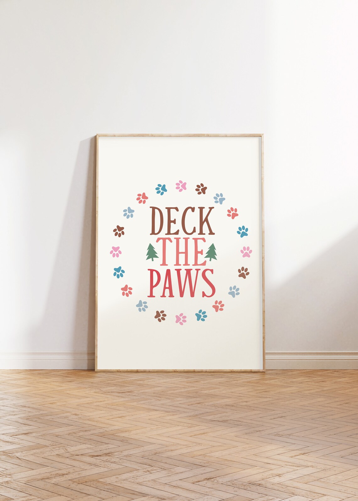 Deck The Paws Christmas Dog Quotes Art Print - Image 2