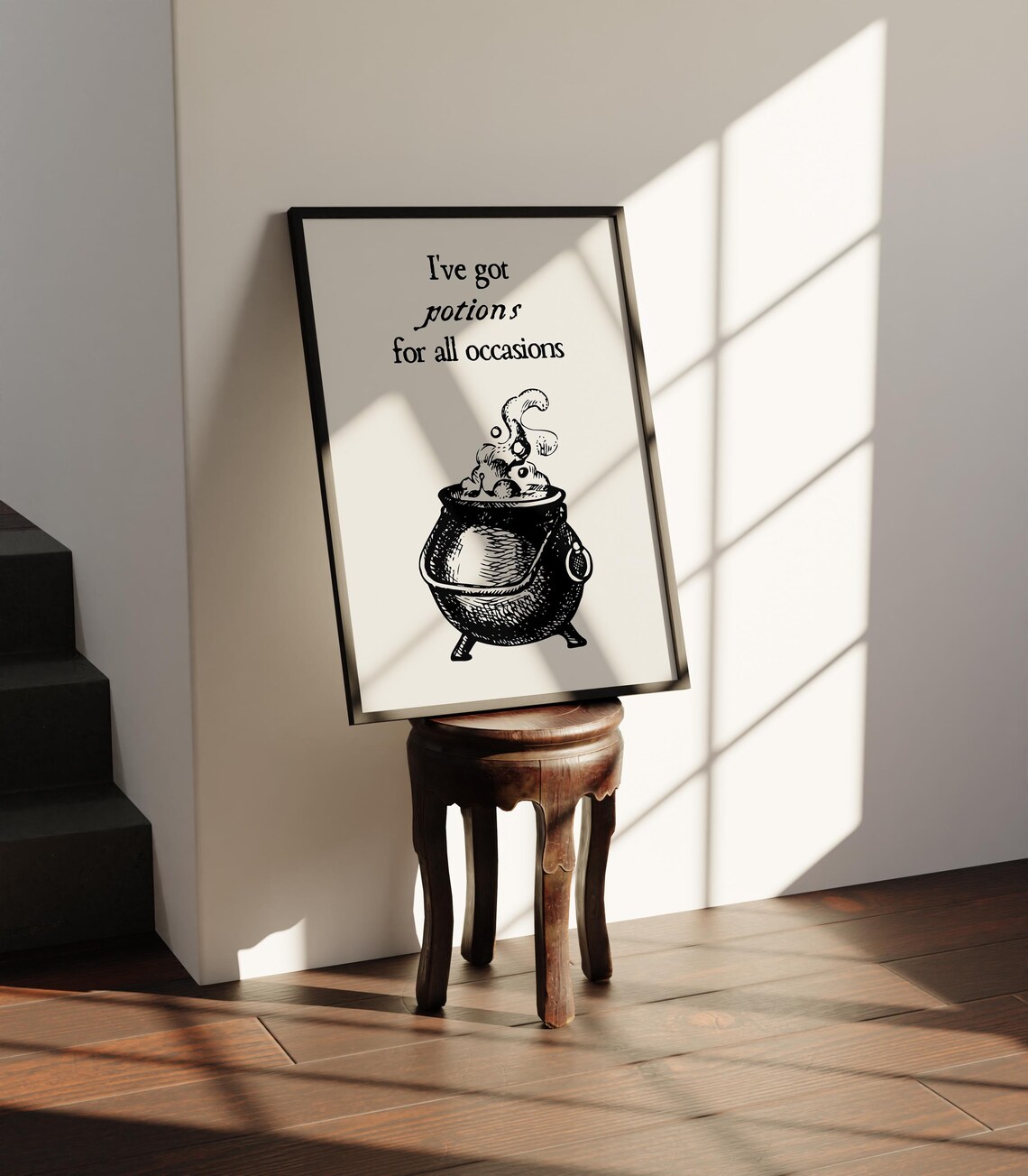 Witchy Potions Cauldron Halloween Poster in Vintage Engraving Style - Image 4