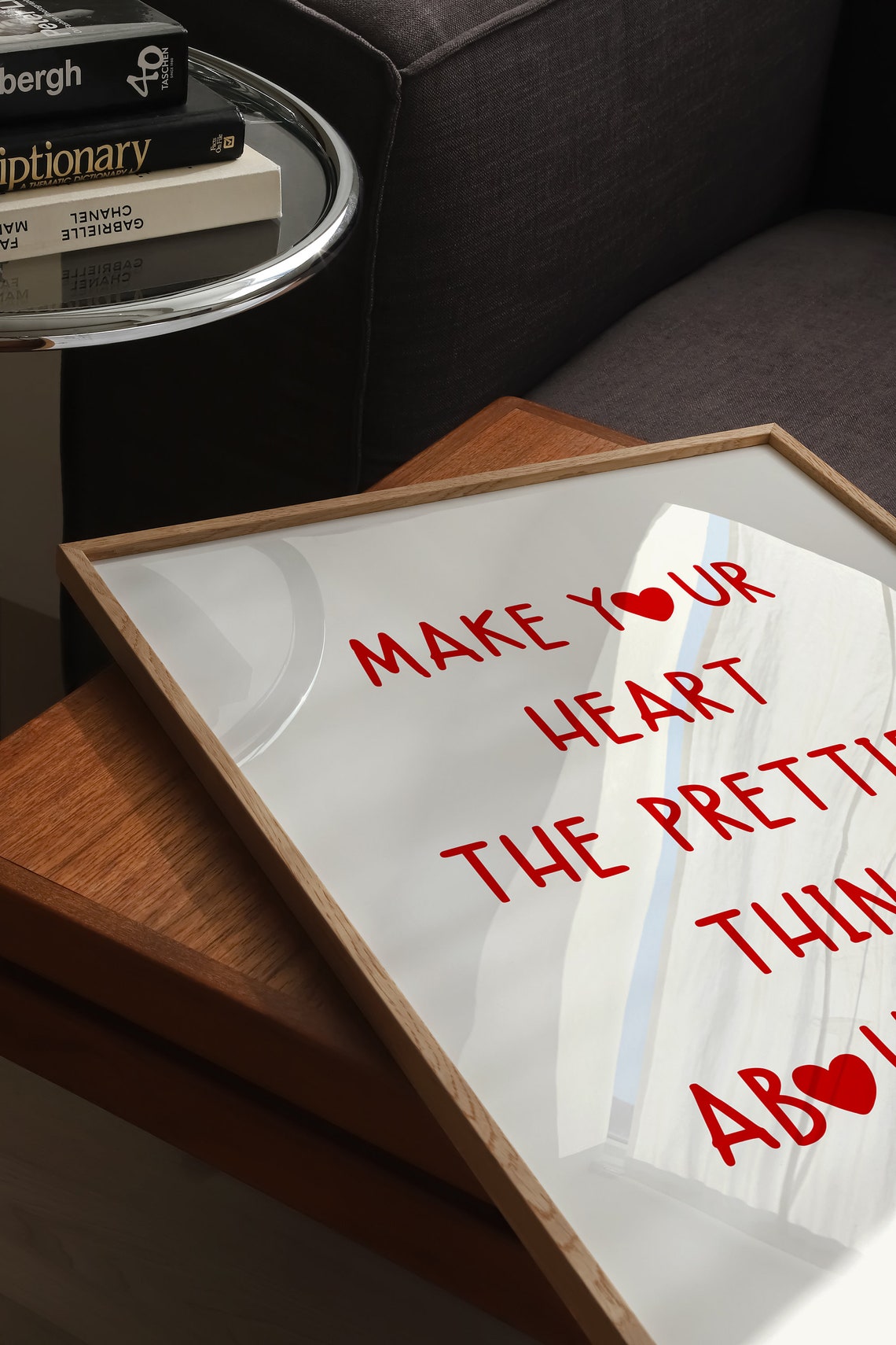 Make Your Heart The Prettiest Thing About You Print Heart Quote Print Minimalist Heart Poster Aesthetic Living Room Art Girly Art Print - Image 3