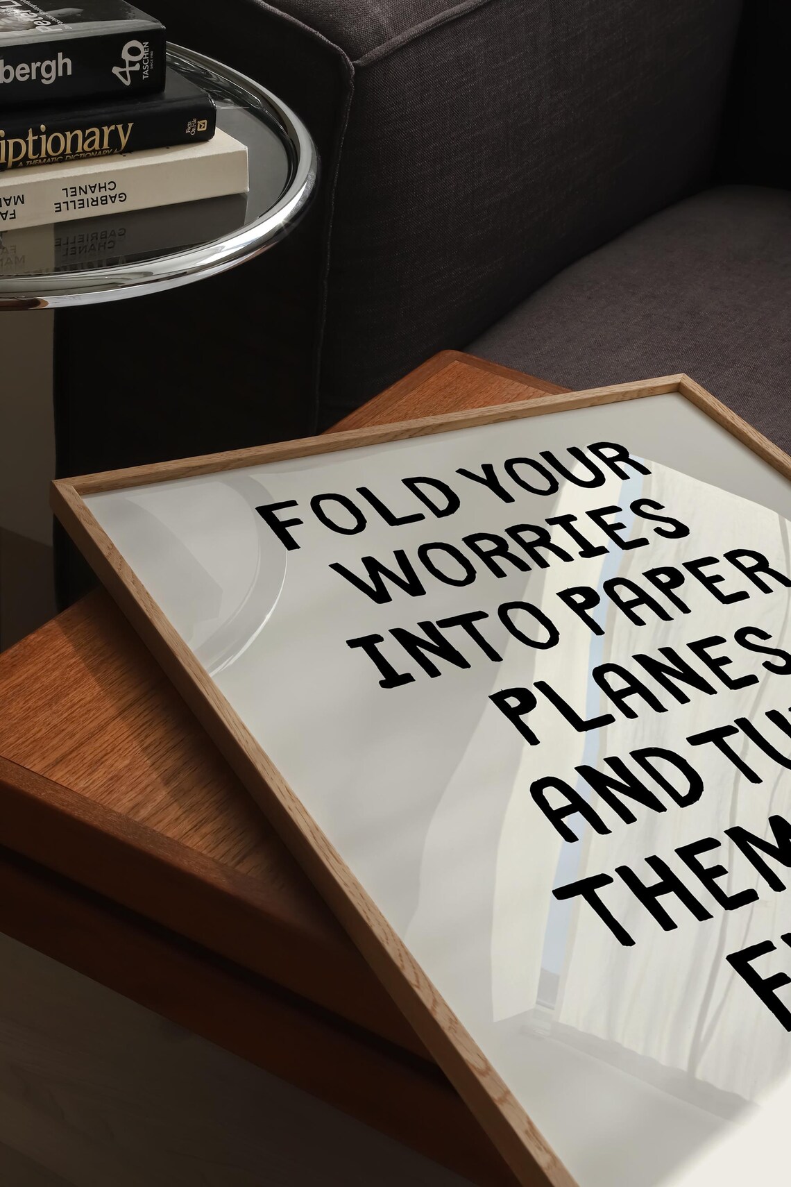 Fold Your Worries Into Paper Planes Quote Art Print - Image 2